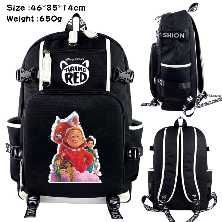 Turning Red Anime Data USB Backpack Cartoon Printing Student Backpack 46X35X14CM