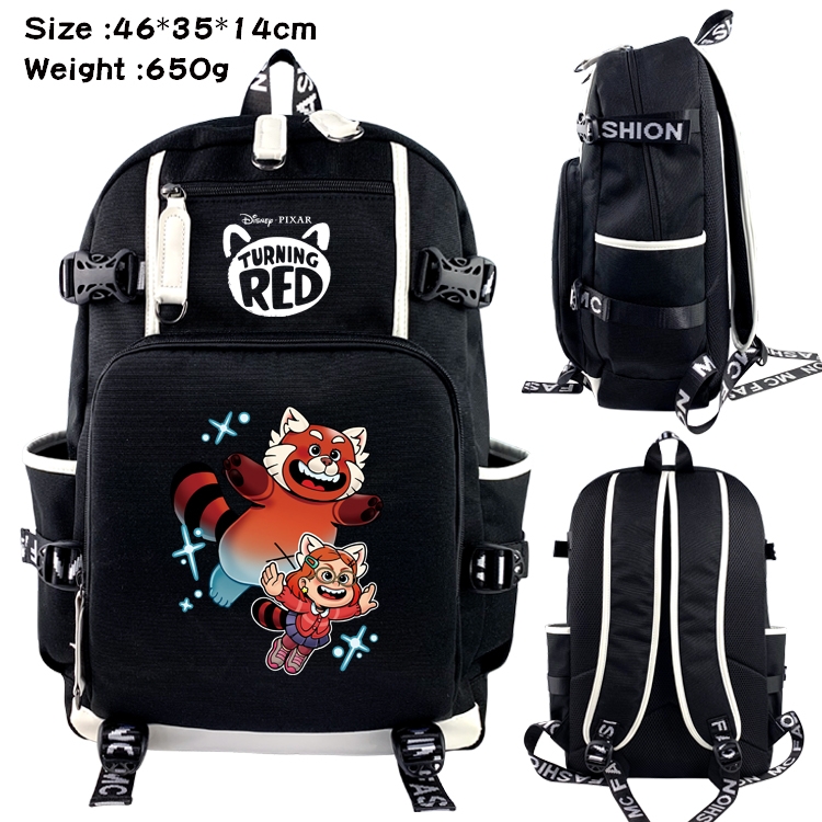 Turning Red Anime Data USB Backpack Cartoon Printing Student Backpack 46X35X14CM