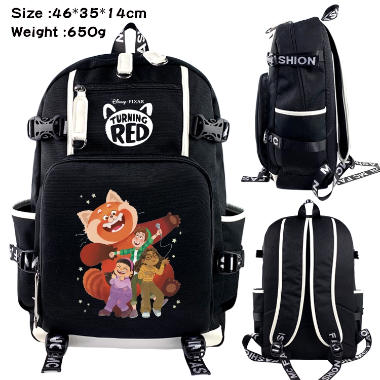 Turning Red Anime Data USB Backpack Cartoon Printing Student Backpack 46X35X14CM