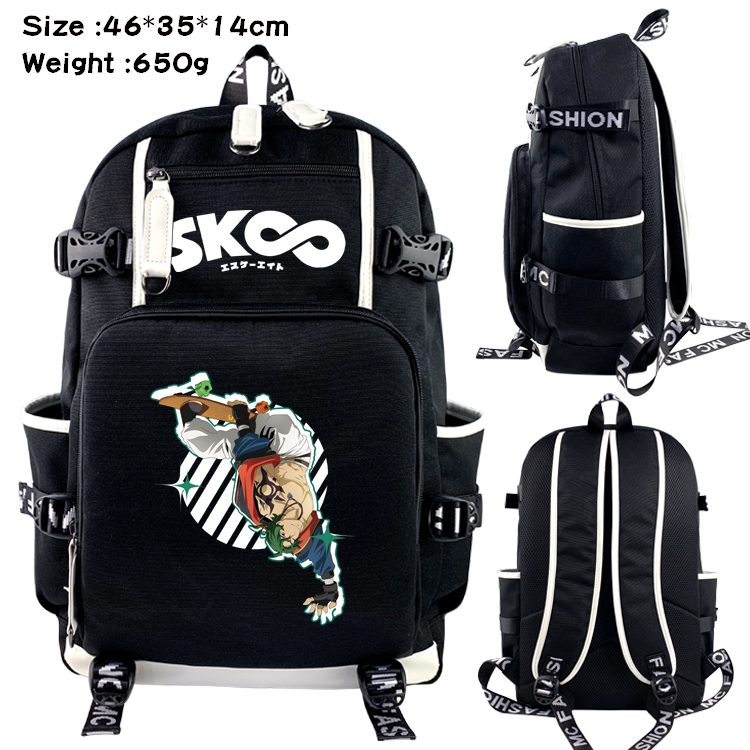 SK∞ Anime Data USB Backpack Cartoon Printing Student Backpack 46X35X14CM