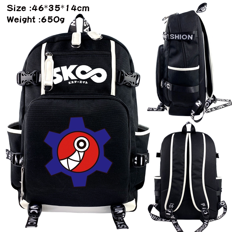 SK∞ Anime Data USB Backpack Cartoon Printing Student Backpack 46X35X14CM