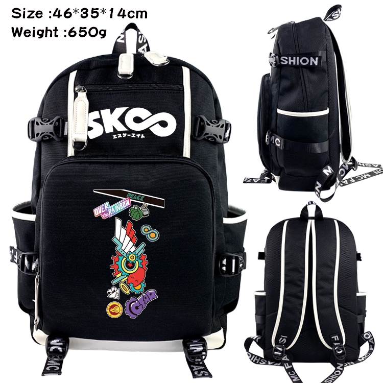 SK∞ Anime Data USB Backpack Cartoon Printing Student Backpack 46X35X14CM