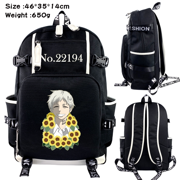 The Promised Neverla Anime Data USB Backpack Cartoon Printing Student Backpack 46X35X14CM