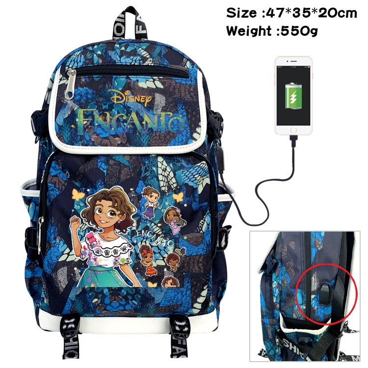 full house of magic Anime Digital Printing Canvas Flip Data Cable Backpack 47X35X20CM