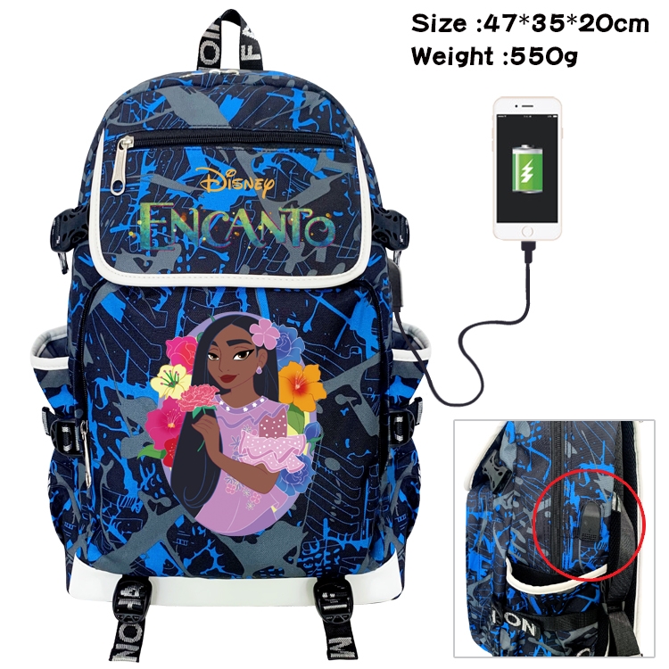 full house of magic Anime Digital Printing Canvas Flip Data Cable Backpack 47X35X20CM