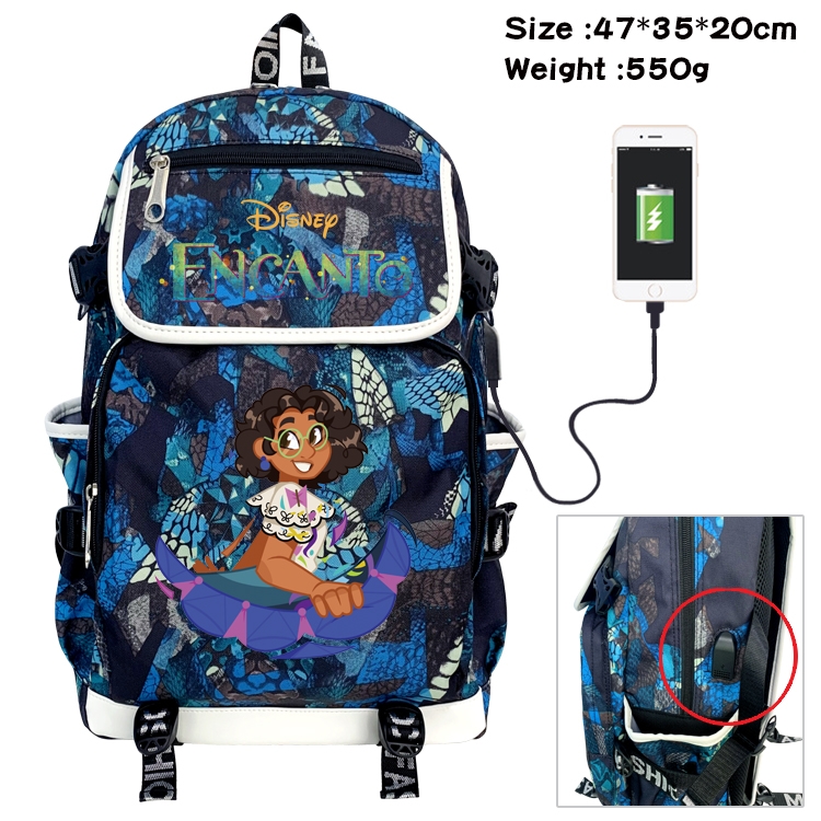 full house of magic Anime Digital Printing Canvas Flip Data Cable Backpack 47X35X20CM