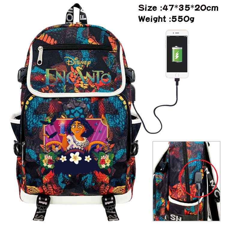 full house of magic Anime Digital Printing Canvas Flip Data Cable Backpack 47X35X20CM