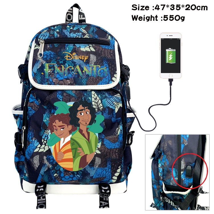 full house of magic Anime Digital Printing Canvas Flip Data Cable Backpack 47X35X20CM