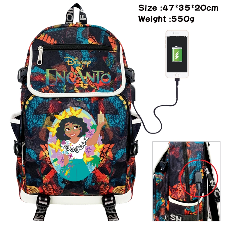 full house of magic Anime Digital Printing Canvas Flip Data Cable Backpack 47X35X20CM