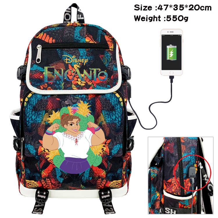 full house of magic Anime Digital Printing Canvas Flip Data Cable Backpack 47X35X20CM