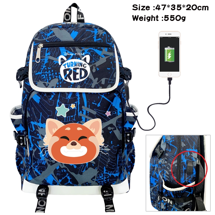 SK∞ Anime Digital Printing Canvas Flip Data Cable Backpack 47X35X20CM