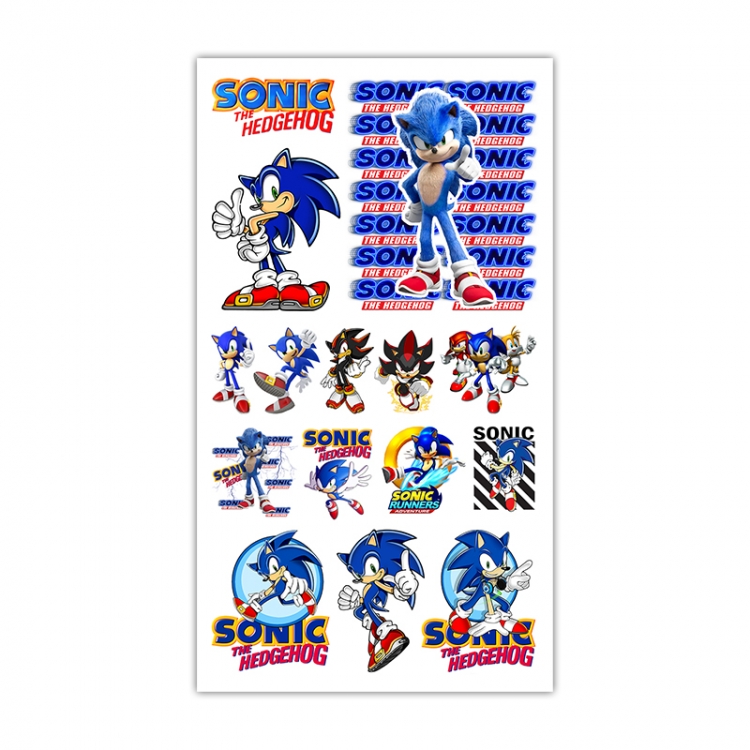 Sonic The Hedgehog Anime Mini Tattoo Stickers Personality Stickers 10.6X6.1CM  100 pieces from the batch