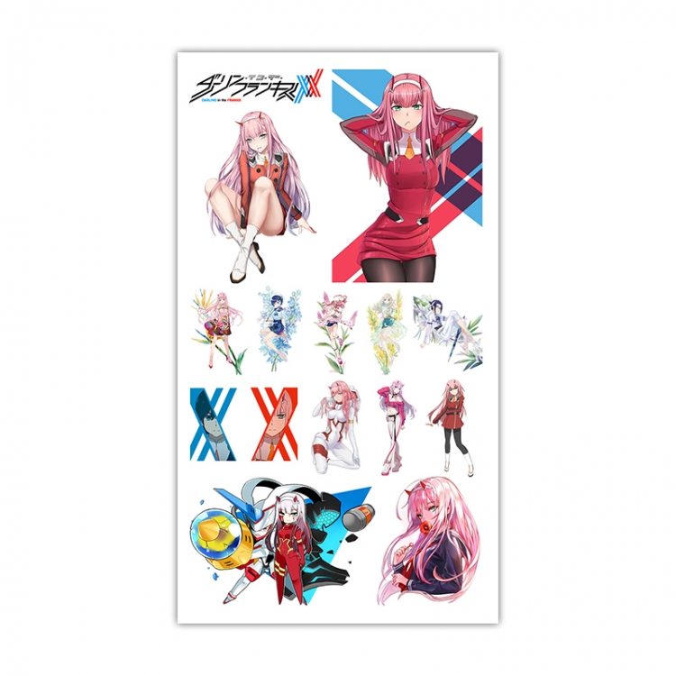 DARLING in the FRANX Anime Mini Tattoo Stickers Personality Stickers 10.6X6.1CM  100 pieces from the batch