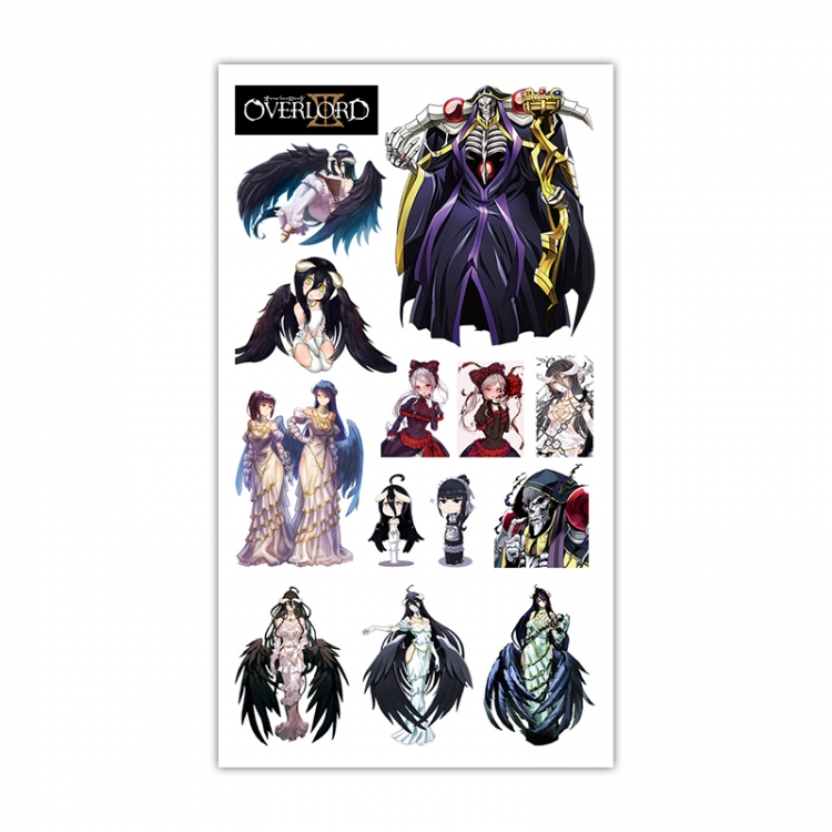 Overlord Anime Mini Tattoo Stickers Personality Stickers 10.6X6.1CM  100 pieces from the batch