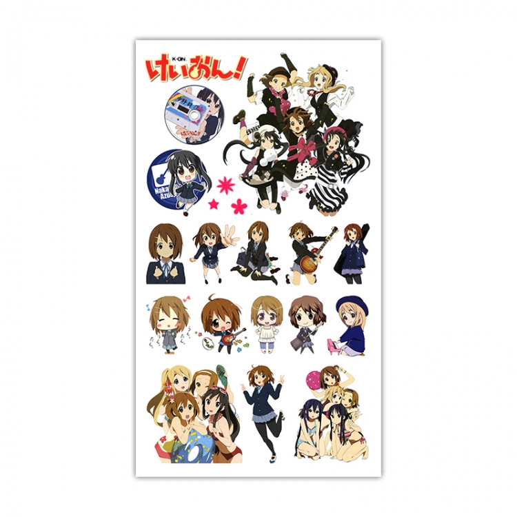 K-ON! Anime Mini Tattoo Stickers Personality Stickers 10.6X6.1CM  100 pieces from the batch