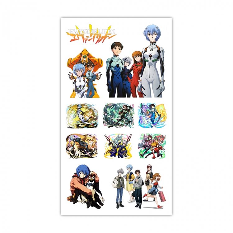 EVA Anime Mini Tattoo Stickers Personality Stickers 10.6X6.1CM  100 pieces from the batch