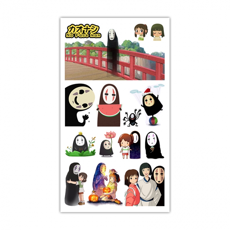 Spirited Away Anime Mini Tattoo Stickers Personality Stickers 10.6X6.1CM  100 pieces from the batch