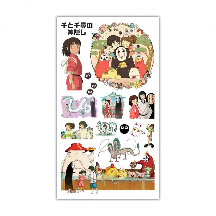 Spirited Away Anime Mini Tattoo Stickers Personality Stickers 10.6X6.1CM  100 pieces from the batch