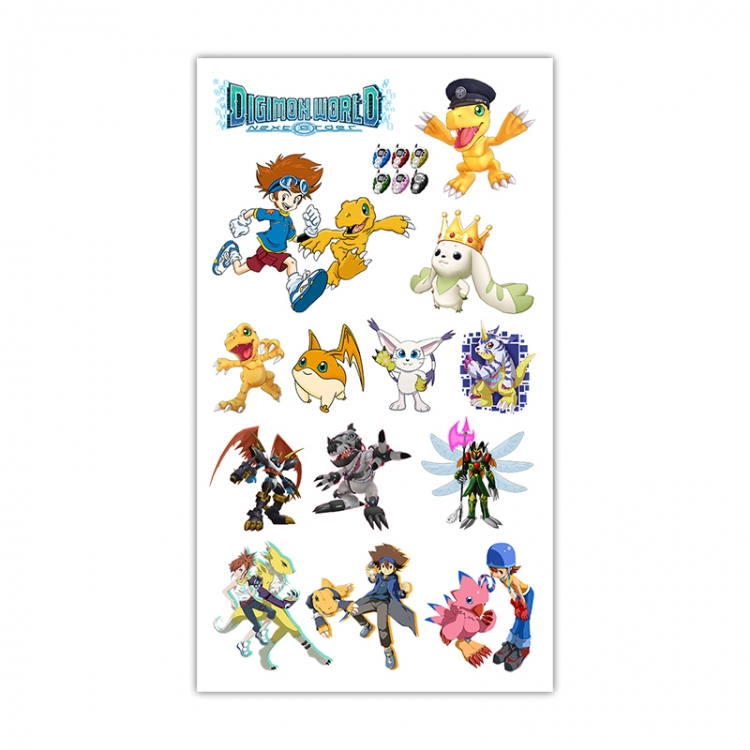 Digimon Anime Mini Tattoo Stickers Personality Stickers 10.6X6.1CM  100 pieces from the batch