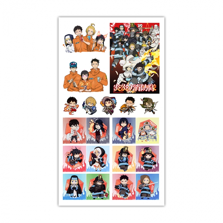 Fire Force  Anime Mini Tattoo Stickers Personality Stickers 10.6X6.1CM  100 pieces from the batch