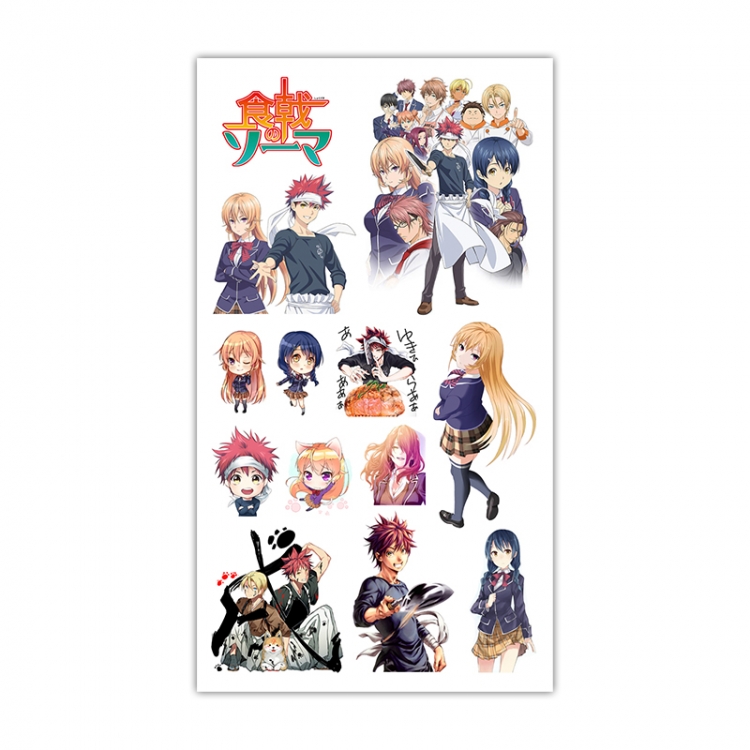 Shokugeki no Soma Anime Mini Tattoo Stickers Personality Stickers 10.6X6.1CM  100 pieces from the batch