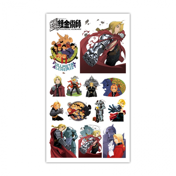 Fullmetal Alchemist Anime Mini Tattoo Stickers Personality Stickers 10.6X6.1CM  100 pieces from the batch