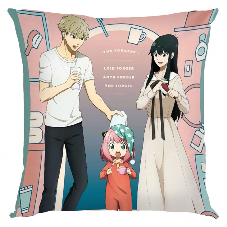 SPY×FAMILY Anime square full-color pillow cushion 45X45CM NO FILLING  J2-19