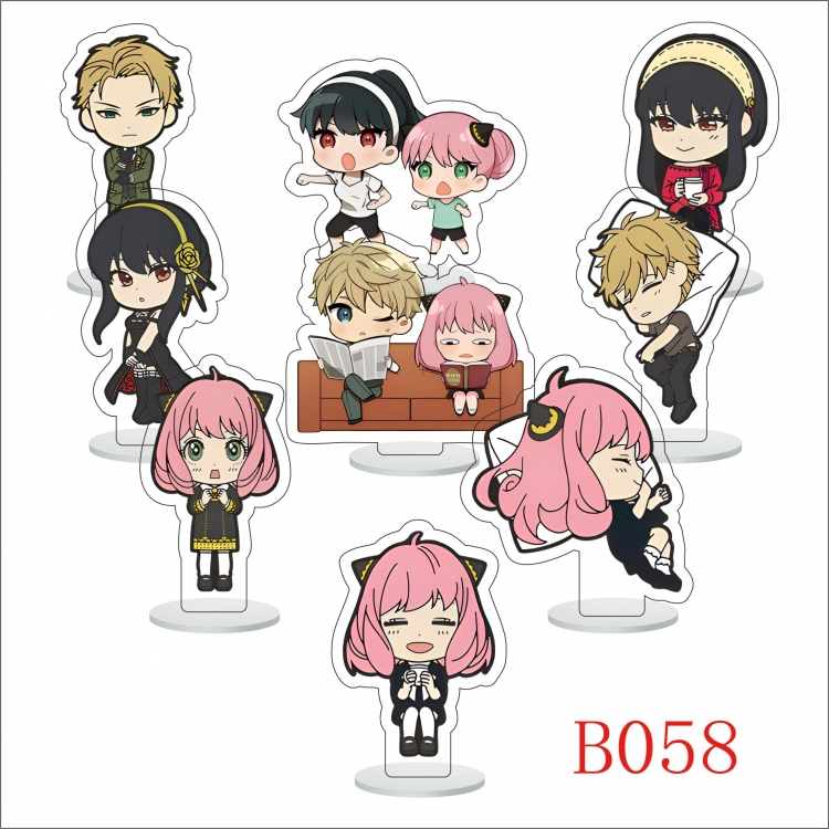 SPY×FAMILY  Anime Character acrylic Small Standing Plates  Keychain 6cm a set of 9 B058