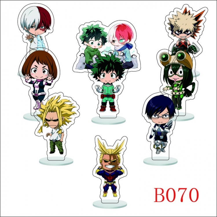 My Hero Academia Anime Character acrylic Small Standing Plates  Keychain 6cm a set of 9 B070