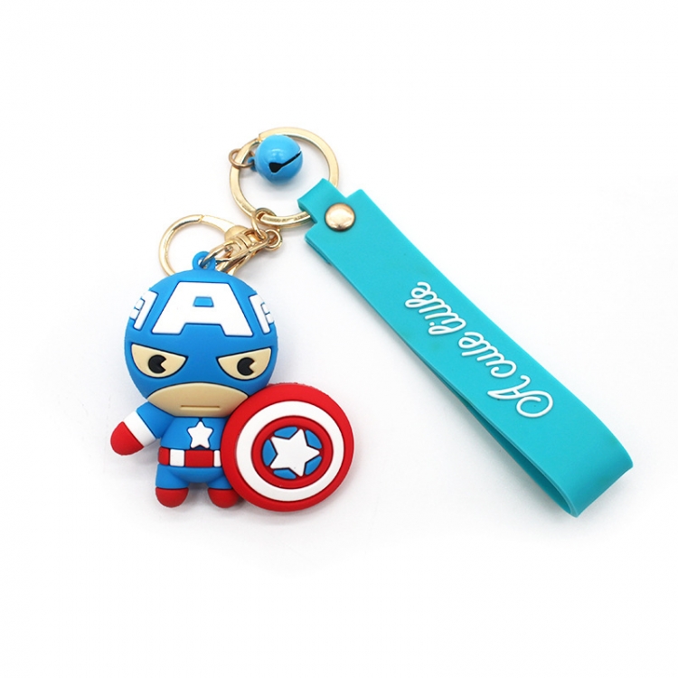 Captain America Cartoon Car Epoxy Doll Keychain Pendant Bag Ornament price for 5 pcs