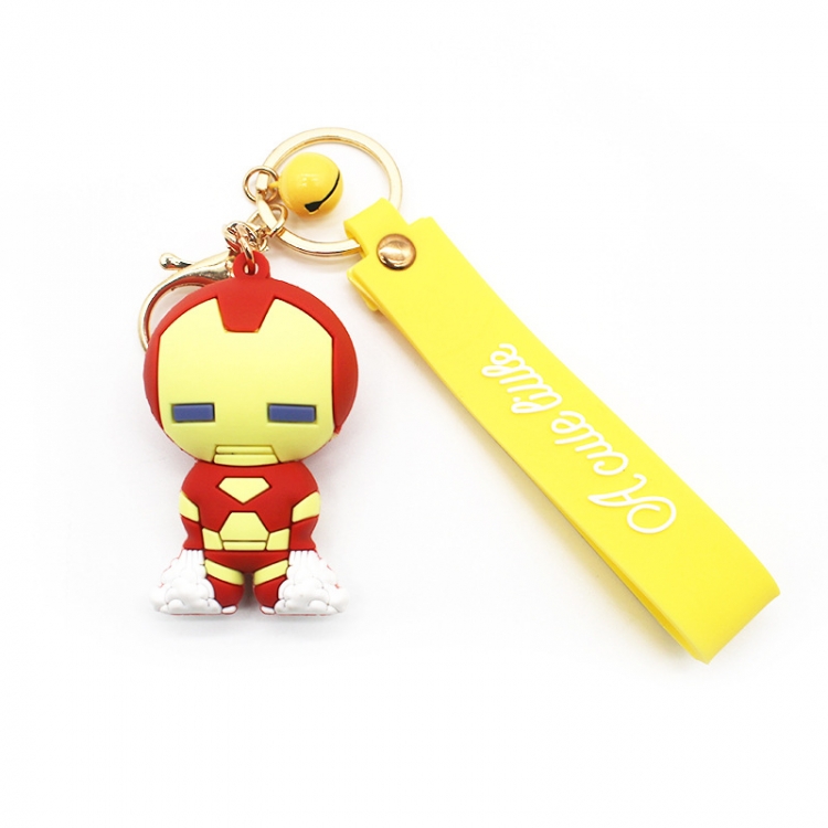 Iron Man Cartoon Car Epoxy Doll Keychain Pendant Bag Ornament price for 5 pcs