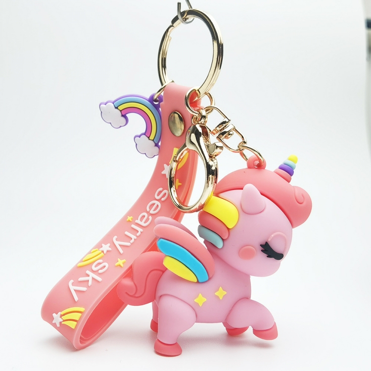 rainbow horse Cartoon Peripherals Car Keychain Bag Ornament Pendant price for 5 pcs