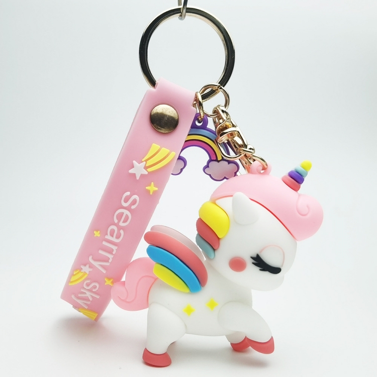 rainbow horse Cartoon Peripherals Car Keychain Bag Ornament Pendant price for 5 pcs