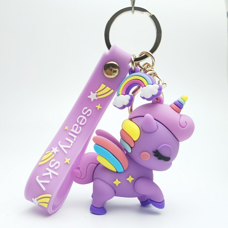 rainbow horse Cartoon Peripherals Car Keychain Bag Ornament Pendant price for 5 pcs