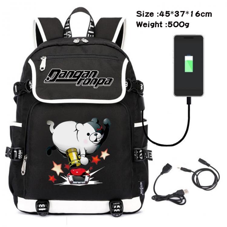 Dangan-Ronpa Anime Data Small Flip Canvas Backpack School Bag 45X37X16CM