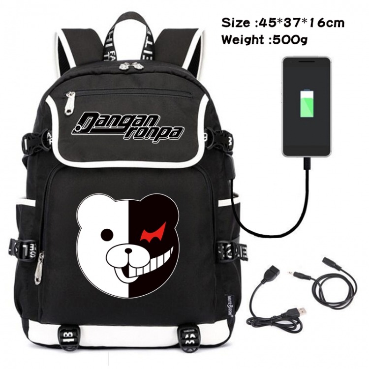 Dangan-Ronpa Anime Data Small Flip Canvas Backpack School Bag 45X37X16CM