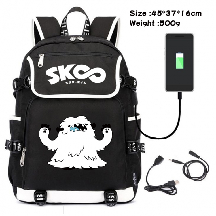 SK∞ Anime Data Small Flip Canvas Backpack School Bag 45X37X16CM