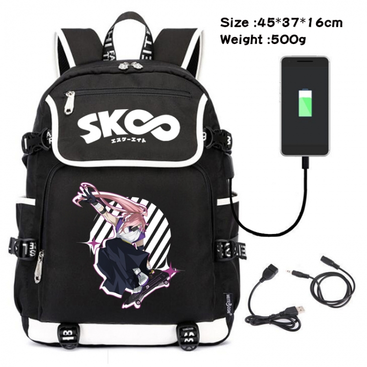 SK∞ Anime Data Small Flip Canvas Backpack School Bag 45X37X16CM