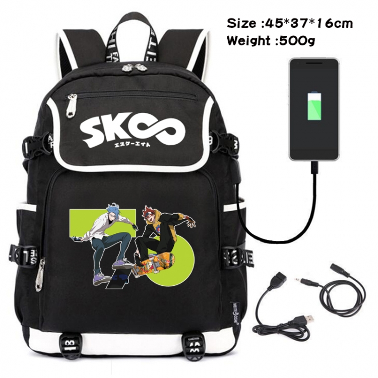 SK∞ Anime Data Small Flip Canvas Backpack School Bag 45X37X16CM