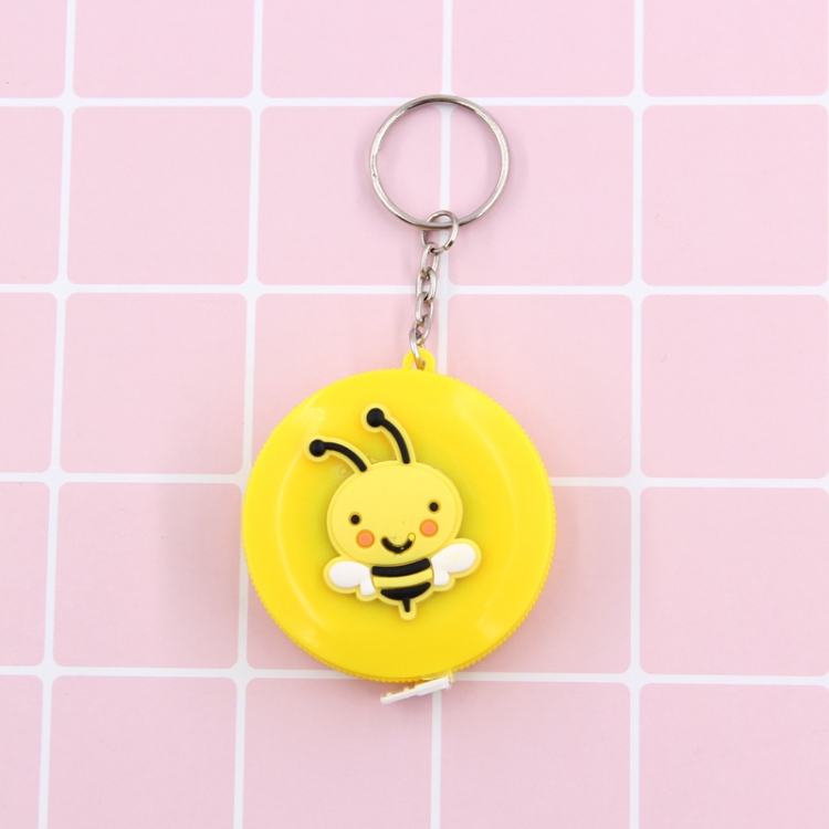 little bee Cartoon keychain automatic retractable mini tape measure small tape measure 1.5m scale price for 10 pcs