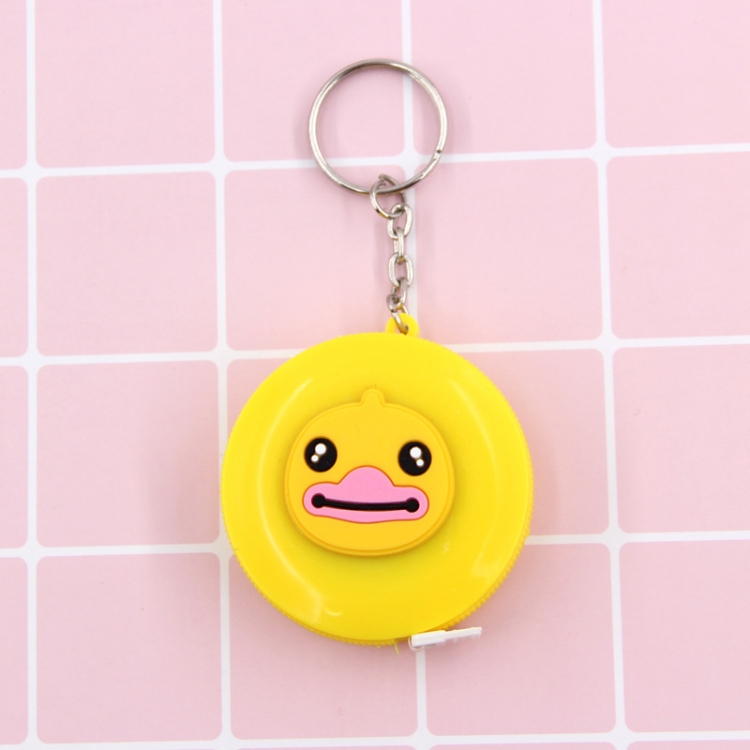 big yellow duck Cartoon keychain automatic retractable mini tape measure small tape measure 1.5m scale price for 10 pcs