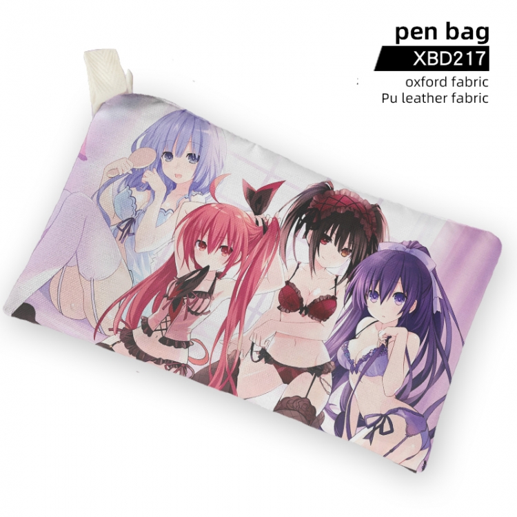 Date-A-Live Anime canvas large capacity student stationery pencil case XBD217