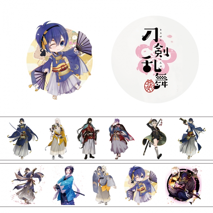Touken Ranbu Adhesive tape decorative stickers can be pasted repeatedly 50X4cm price for 5 pcs