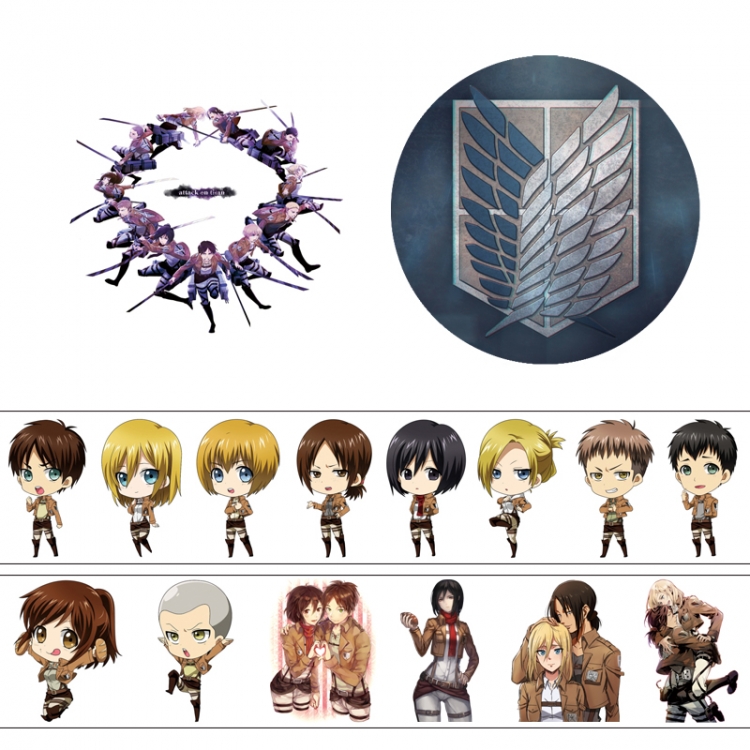 Shingeki no Kyojin Adhesive tape decorative stickers can be pasted repeatedly 50X4cm price for 5 pcs