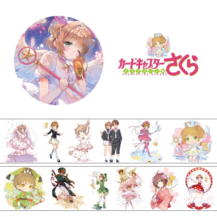 Card Captor Sakura  Adhesive tape decorative stickers can be pasted repeatedly 50X4cm price for 5 pcs