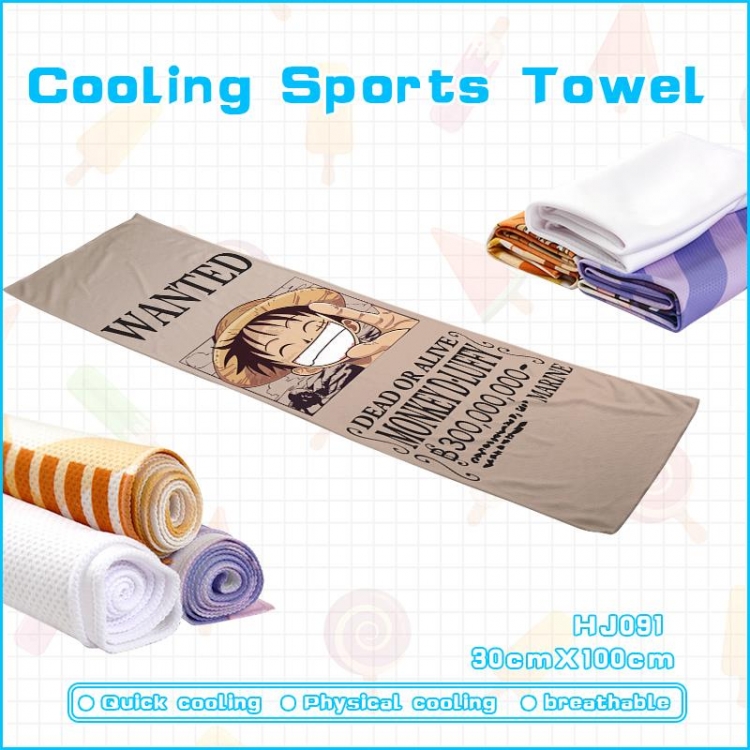 One Piece Anime cold sports sweat towel 30x100cm