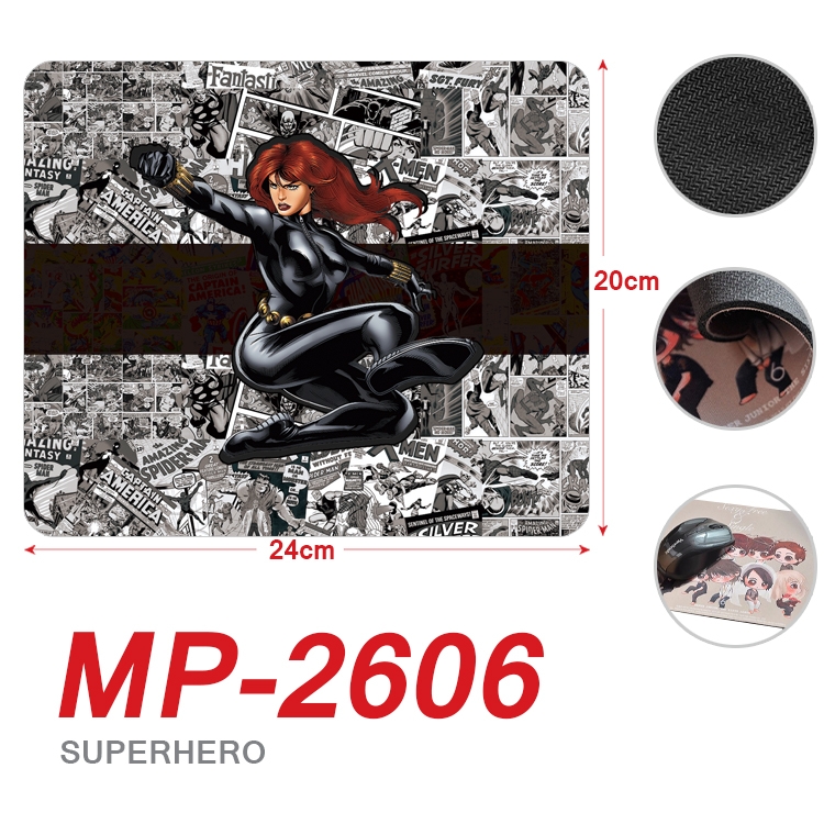 Superhero film and television Full Color Printing Mouse Pad Unlocked 20X24cm price for 5 pcs MP-2606