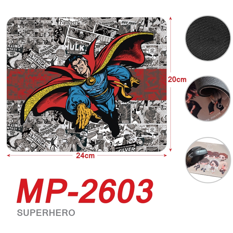 Superhero film and television Full Color Printing Mouse Pad Unlocked 20X24cm price for 5 pcs MP-2603