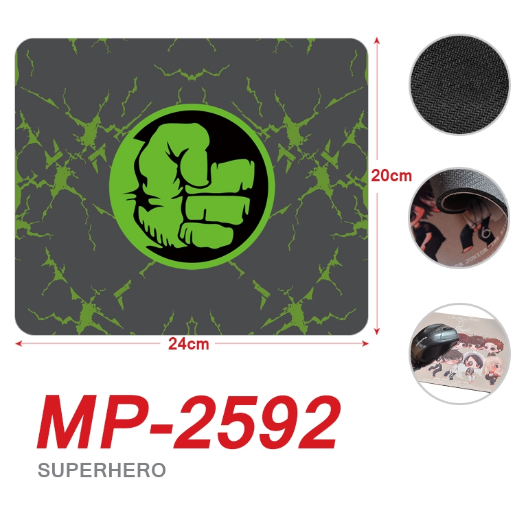 Superhero film and television Full Color Printing Mouse Pad Unlocked 20X24cm price for 5 pcs MP-2592