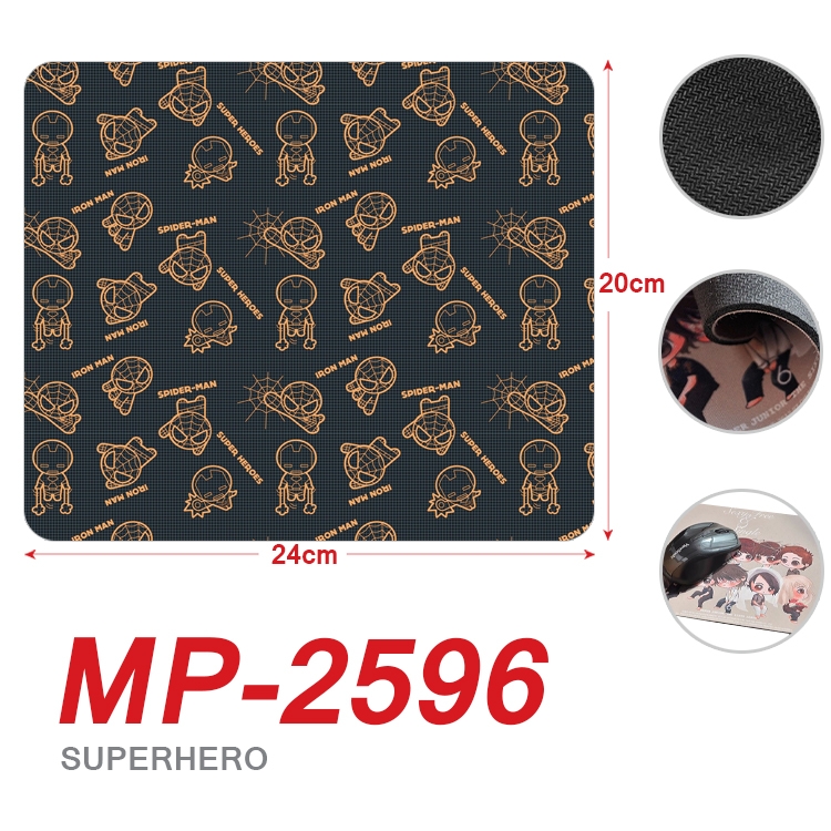 Superhero film and television Full Color Printing Mouse Pad Unlocked 20X24cm price for 5 pcs MP-2596